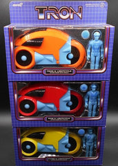 Disney Parks Super7 ReAction Figures Tron Lightcycle Set Red Yellow Orange