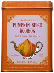 2 Packs Trader Joe's Pumpkin Spice Rooibos Herbal Blend 20 sachets, 1.4 oz Each