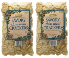 2 Packs Trader Joe's Original Savory Thin Mini Crackers 8 oz Each Pack