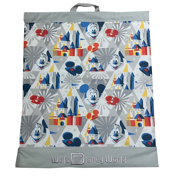 Disney Drawstring Bag - Mickey Mouse and Castle Gray
