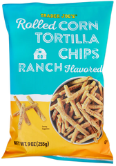 Trader Joe's Ranch Flavored Rolled Corn Tortilla Chips 9 oz. (2 pack)