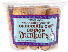 2 Packs Trader Joe's Chocolatey Coated Chocolate Chip Dunkers 24 oz Each Pack