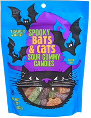 2 Packs Trader Joe's Spooky Bats & Cats Sour Gummy Candies 14oz LIMITED