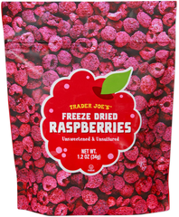 4 Packs Trader Joe's Freeze Dried Raspberries Unsweetened Unsulfured 1.2oz Each