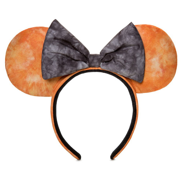Disney Parks Minnie Mouse Halloween Ear Headband Orange Black Bow
