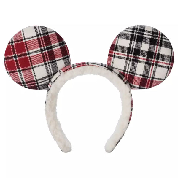 Disney Parks Mickey Mouse Plaid Christmas Ear Headband for Adults Holiday