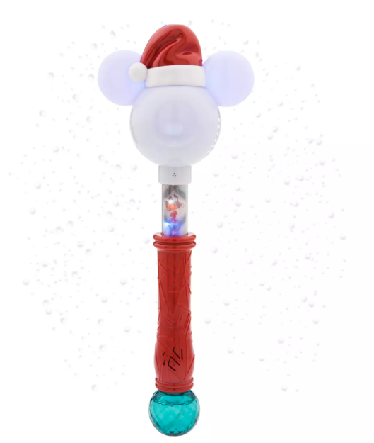 Disney Parks Santa Mickey Mouse Holiday Light-Up Singing Snow Blower Wand