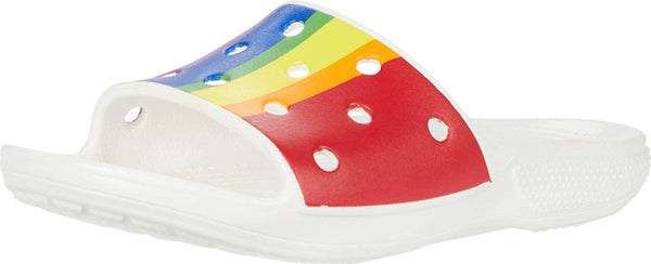 Crocs Classic Rainbow Pride Stripe Slide