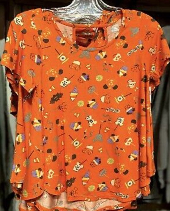 Disney Parks Women's Halloween Snacks Short Sleeve Shirt