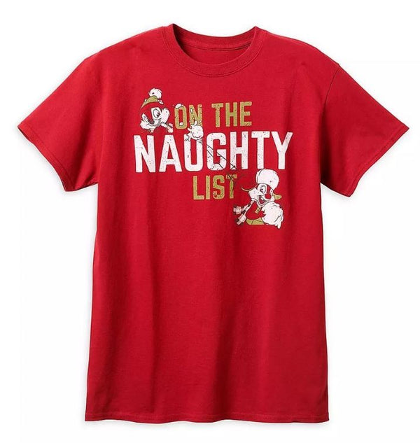 Disney Parks Adult Shirt Chip And Dale On The Naughty List Christmas