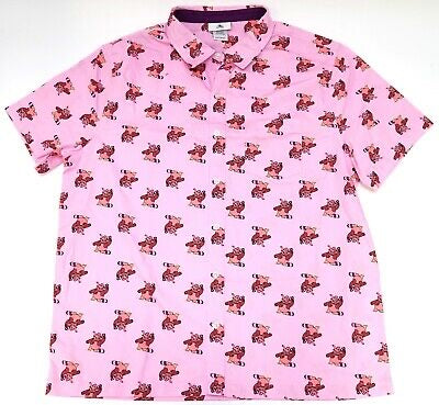 New Disney Parks  Inside Out Bing Bong Pink Button Down Mens's Shirt