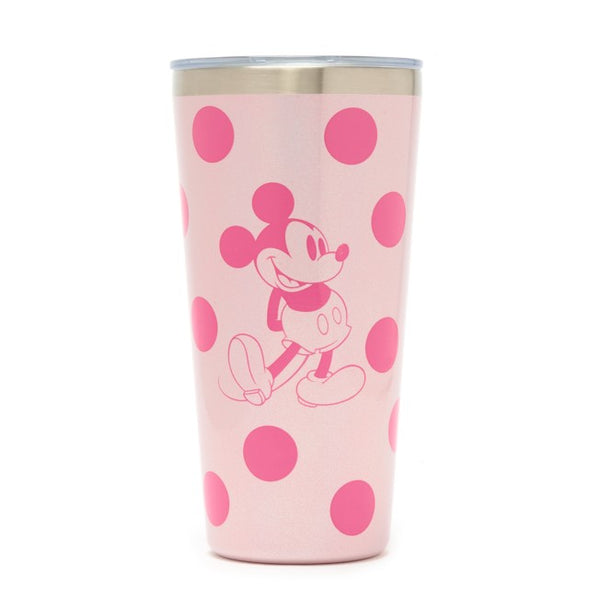Disney Parks Mickey Mouse Piglet Pink Polka Dot Travel Tumbler