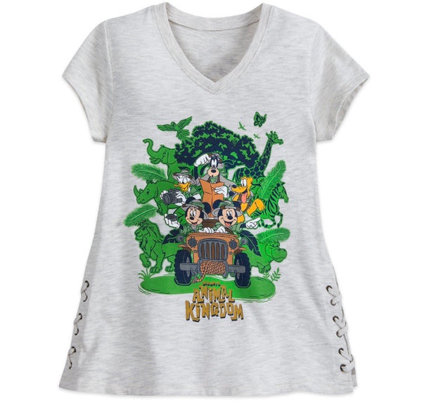 Disney Parks Animal Kingdom Safari Mickey And Friends Girls Shirt
