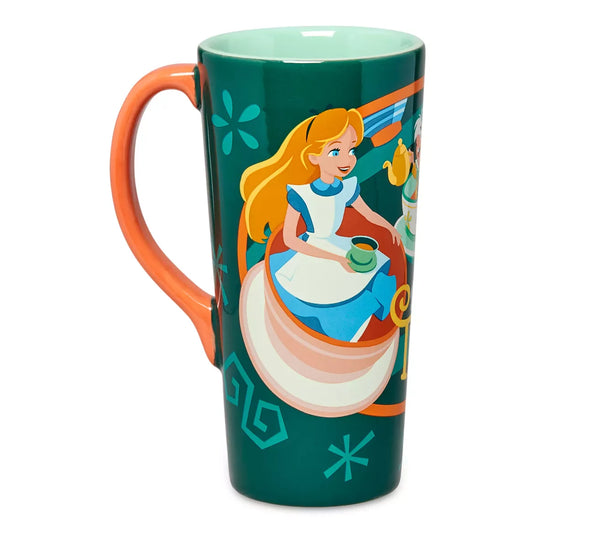 Disney Parks Alice Mad Hatter Tea Cups Tall Latte 12oz Mug