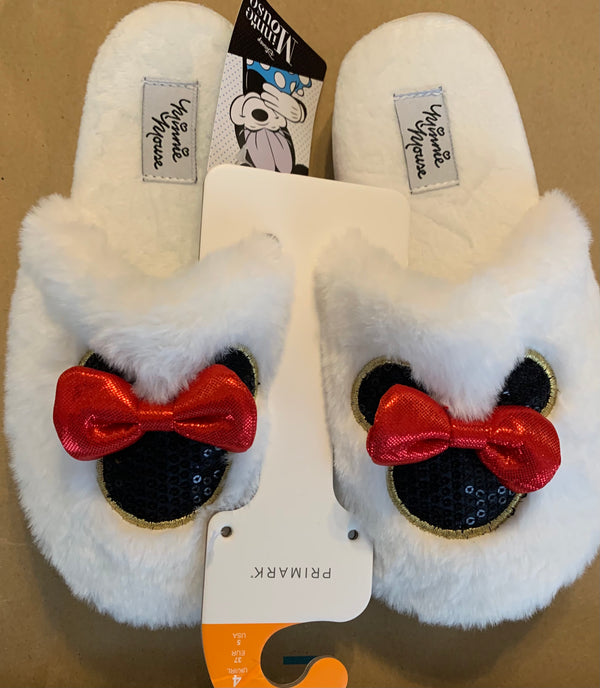 Disney Minnie Mouse Icon Fuzzy Sequin Slippers for Girls Primark Exclusive