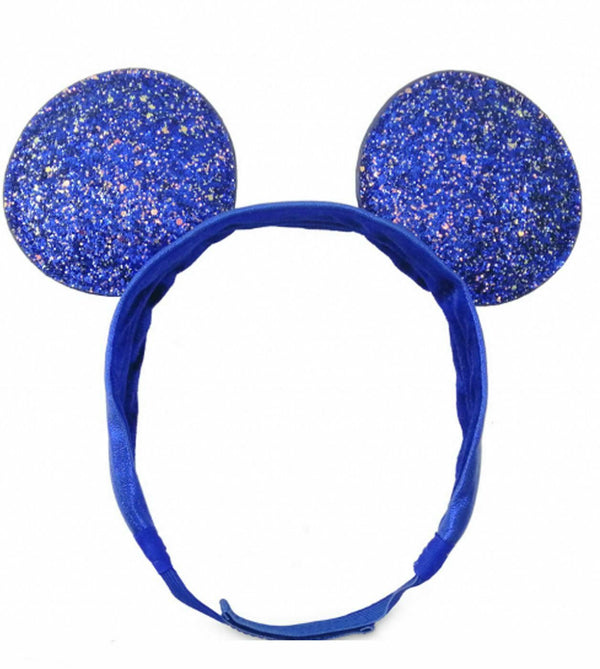Disney Parks Blue Sparkle Wishes Minnie Ears Adjustable Headband